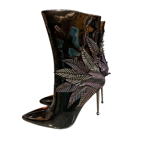 Azalea Wang Night Shift‎ Stiletto Bootie Black Size 10 - Picture 10 of 16